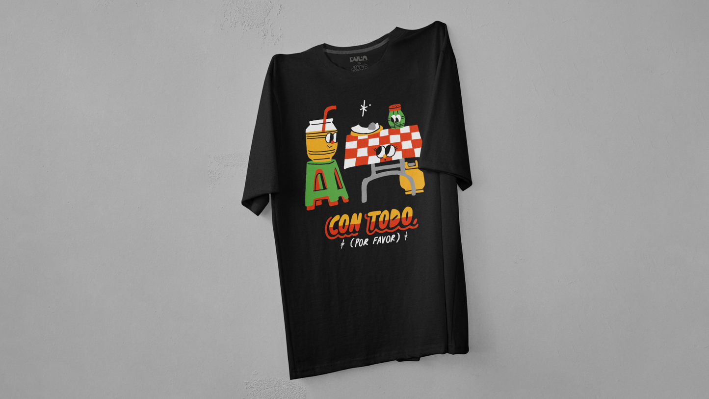 Playera "Con todo por favor"